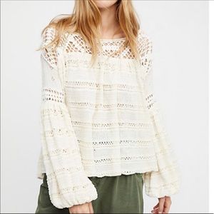 EUC ❋ Free People ❋ Crochet Sweater In Cream ❋